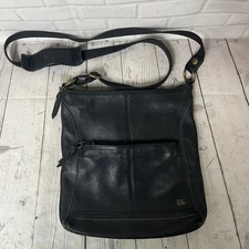 The Sak Black Leather Crossbody Purse Bag Adjustable