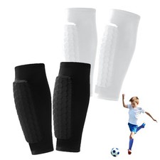2 Pairs Soccer Shin Guards for Youth Adult,Shin Guards Soccer Calf Compressio...
