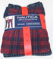 New mens Nautica sleepwear 2 pack fleece sleep pants Size medium