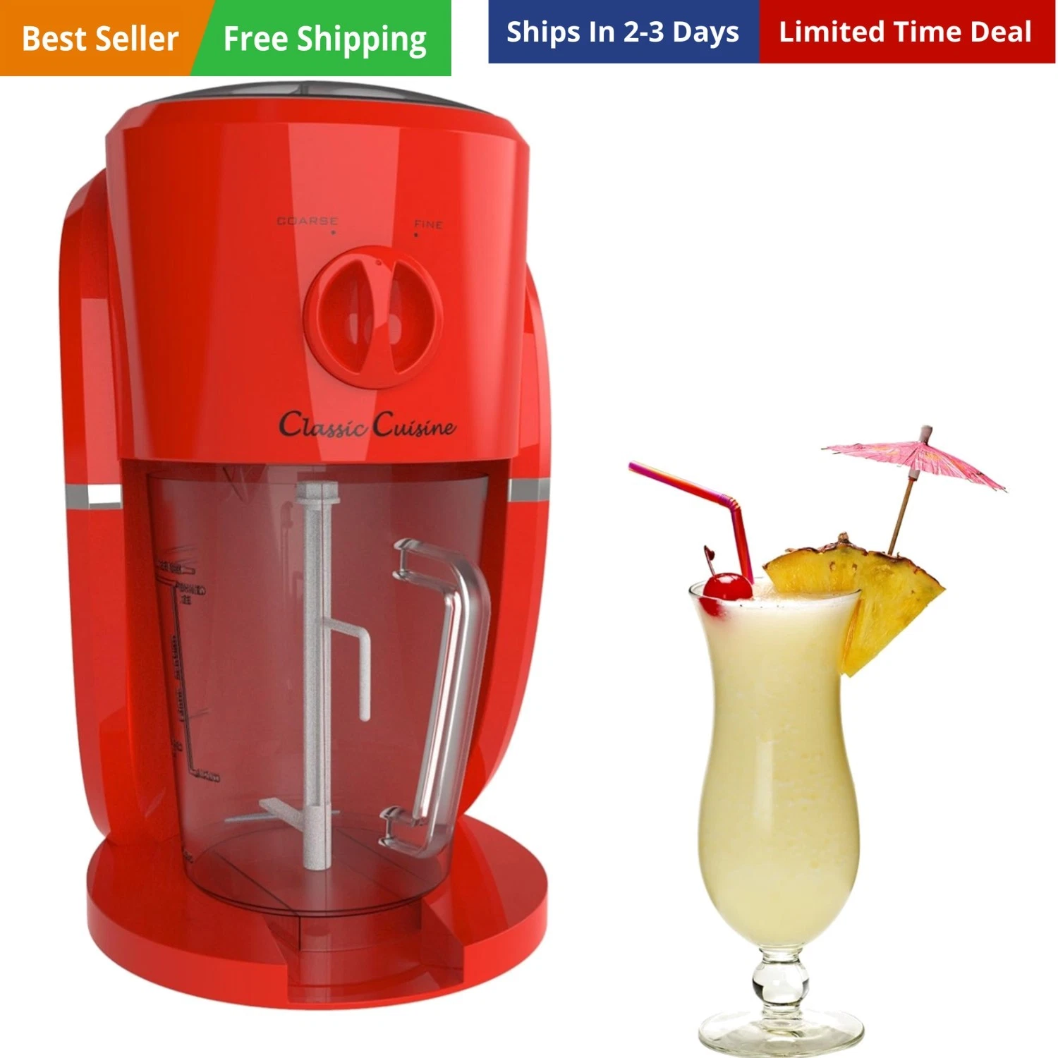 Frozen Drink Maker - Mixer and Ice Crusher Machine for Margaritas, Pina Colad...