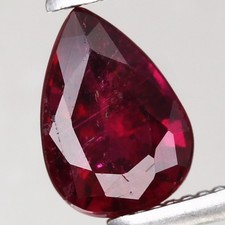 0.65ct Pear 6.4x4.6mm Natural Unheated Pinkish Red Rubellite Tourmaline Mozambiq