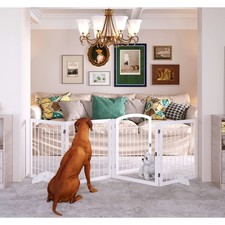 96-inch Extra Wide 30-inch Tall Dog gate with Door Walk Through, Freestanding...