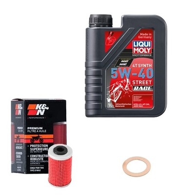 K&N Ölfilter Set LiquiMoly 5W-40 Race 1L für Husaberg FS 450 E Supermoto Bj.2006
