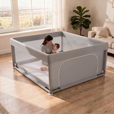 36x36 Inch Playpen for Babies  Toddlers Soft  Skin-Safe Fabric