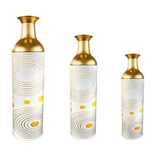 3 St&uuml;ck zylindrische Dekovase mit Goldrand dekorativ Standvase modern f&uuml;r Hotel