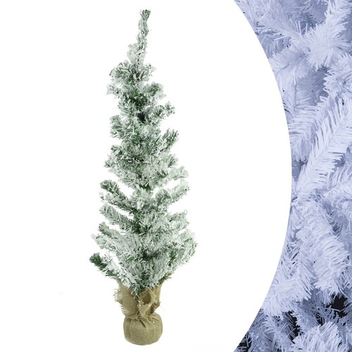 Albero Di Natale innevato 90H Cm 309021 Con base in juta Abete Artificiale - Foto 2 di 6