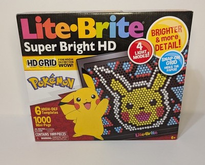 Lite Brite POKEMON EDITION Super Bright HD Light-Up Screen 4 Light Modes PIKACHU