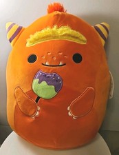 12" ERNEST Squishmallows THE MONSTER Orange Halloween Plush NWT Jazwares