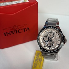 New Invicta Aviator 50102 Chronograph Rose Gold Dial Watch Tachymeter Bezel