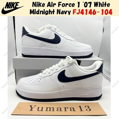 Nike Air Force 1 '07 White Midnight Navy FJ4146-104 Men's Size | eBay