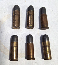 Vintage Lot of 6 Mattel Brass Bullets for Toy Guns Metal Fanner 50 Made in USA