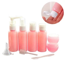 9 Pcs Travel Shampoo and Conditioner Bottles Lotion Container Refillable Empty