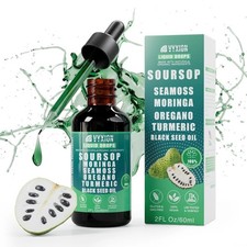 Soursop Liquid Drops 10-in-1 Sea Moss Moringa...