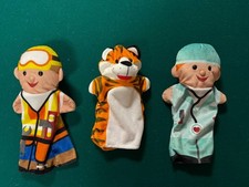 Melissa and Doug Lot Of 3Pictured Puppets The Builder, Dr, AndTiger.