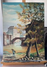 antico quadro olio su tela