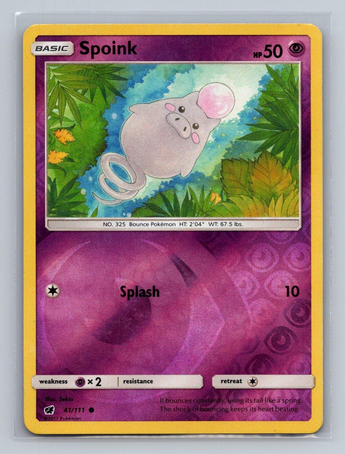 Spoink 41/111 Common Crimson Invasion Pokemon Reverse Holo Lightly Played
