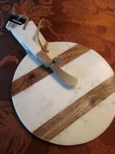 Pd Home Marble Cutting Board/Cheese Board with Spreading Knife