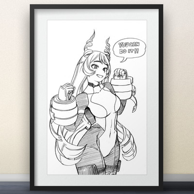 Nejire Hado Art by Horikoshi - 11x17'' Print - My Hero Academia anime manga
