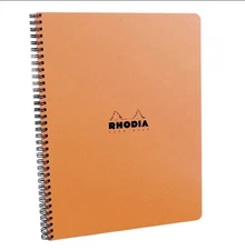 Rhodia Wirebound Meeting Notebook - Orange, Lined, 8.3" x 6.3”