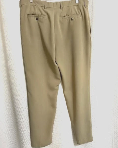Alan Flusser Mens Flat Front Golf/Casual Pants, Khaki, 36X32 - Image 2 of 4
