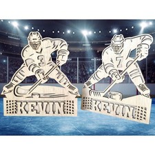 Personalized HOCKEY Sign Laser Engraved Gift Custom Plaque Sports Trophy 