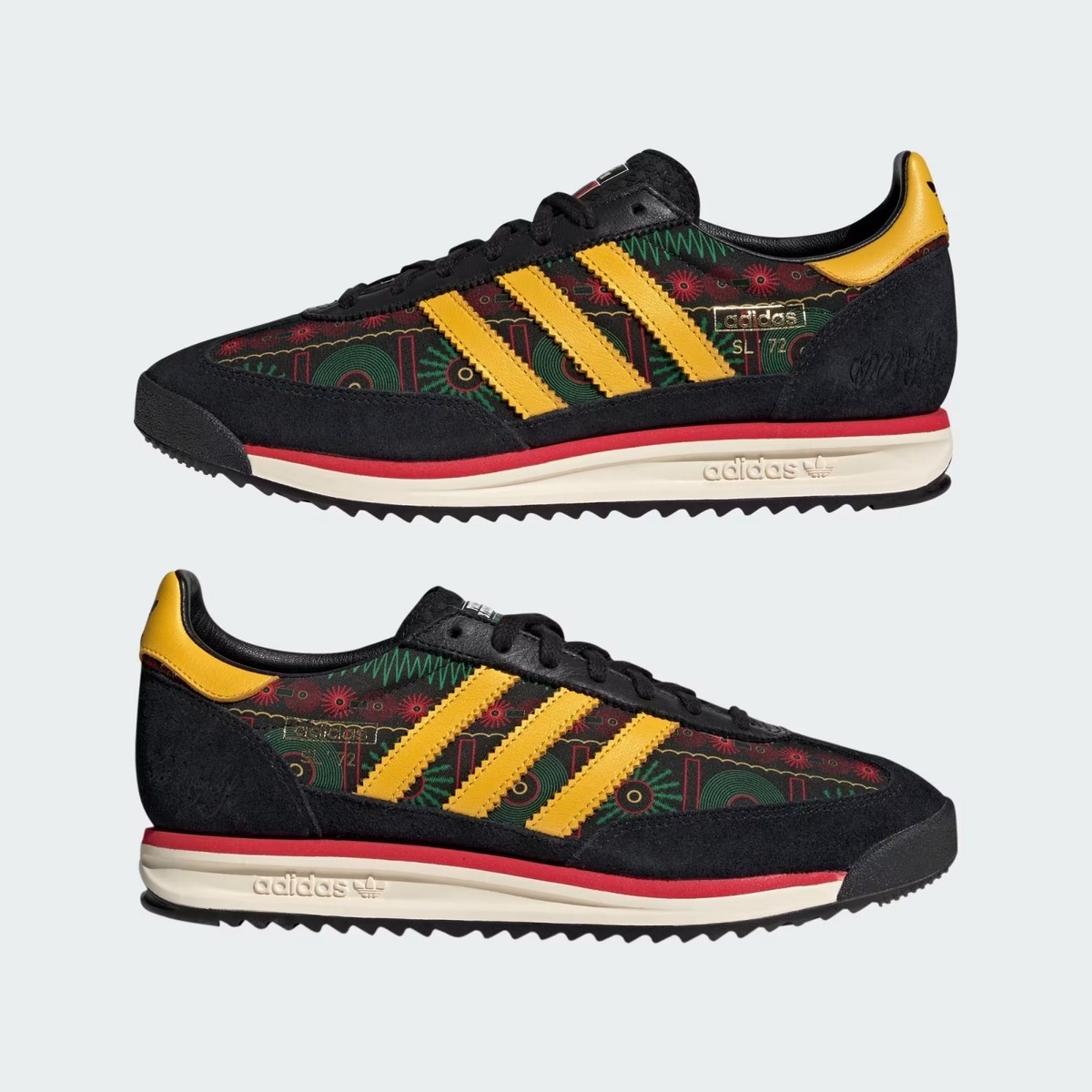 adidas Originals SL 72 RS JFF X BOB MARLEY KJ4476 Green Yellow Men