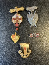 Lot Of 5 Super Rare Pins / lapels Couple Of Knights Templar war era