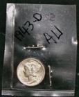 1943-D  SILVER MERCURY DIME - GRADES "ABOUT UNCIRCULATED"