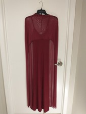 ASOS DESIGN high neck Women's Maxi dress, exaggerated cape, Burgundy Color,Sz S