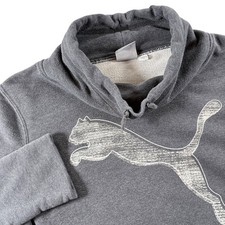 Puma Grey Women's Sweatshirt with Pockets and Large Puma on the front. Sz L