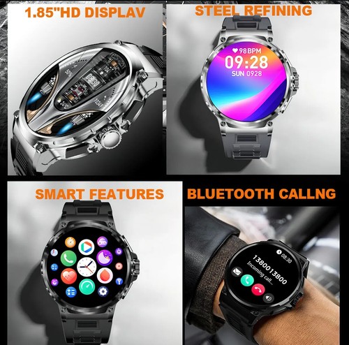 1.85-inch Ultra HD Smart Watch GPS Bluetooth Call Sports Fitness Smartwatch New - 第 8/21 張圖片