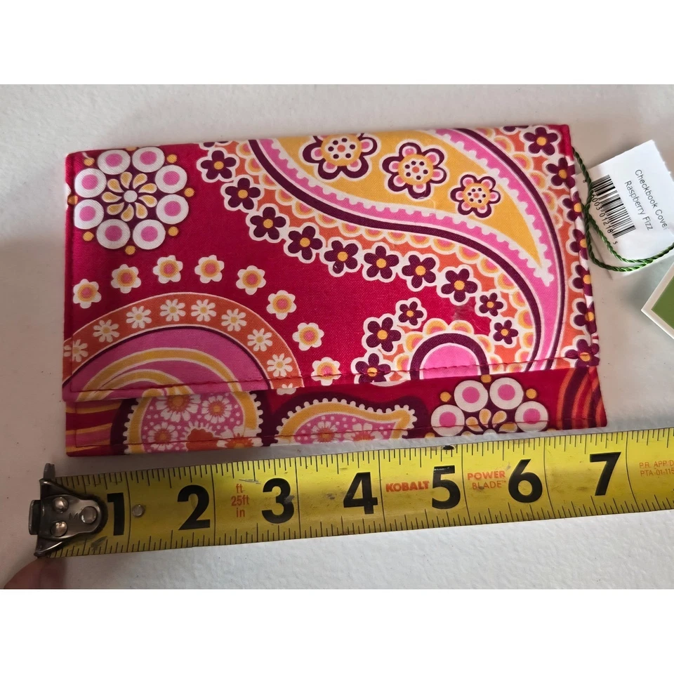 Vera Bradley Checkbook Cover Raspberry Fizz Paisley Floral Organizer Wallet - Image 4 of 4