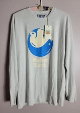 NWT Jungmaven Long Sleeve Tee T-shirt Mother Earth Day Space Suit White L