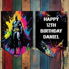 Personalised Bat superhero Bunting Hanging Decoration Party Birthday Decor