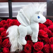 VTG Unicorn Stuffed Plush Toy Neopets Uni White Pegasus Iridescent Feet 2005