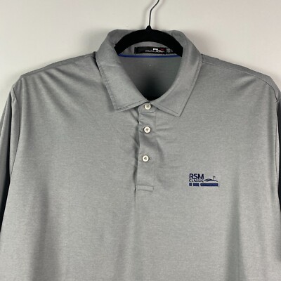 RLX Ralph Lauren Wicking Golf Polo Mens XXL Gray RSM Classic PGA