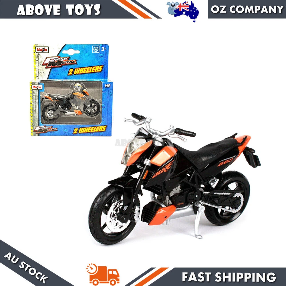 Maisto 1 18 Scale KTM 690 Duke Racing Motorcycle Black w Orange 31300 Model Toy