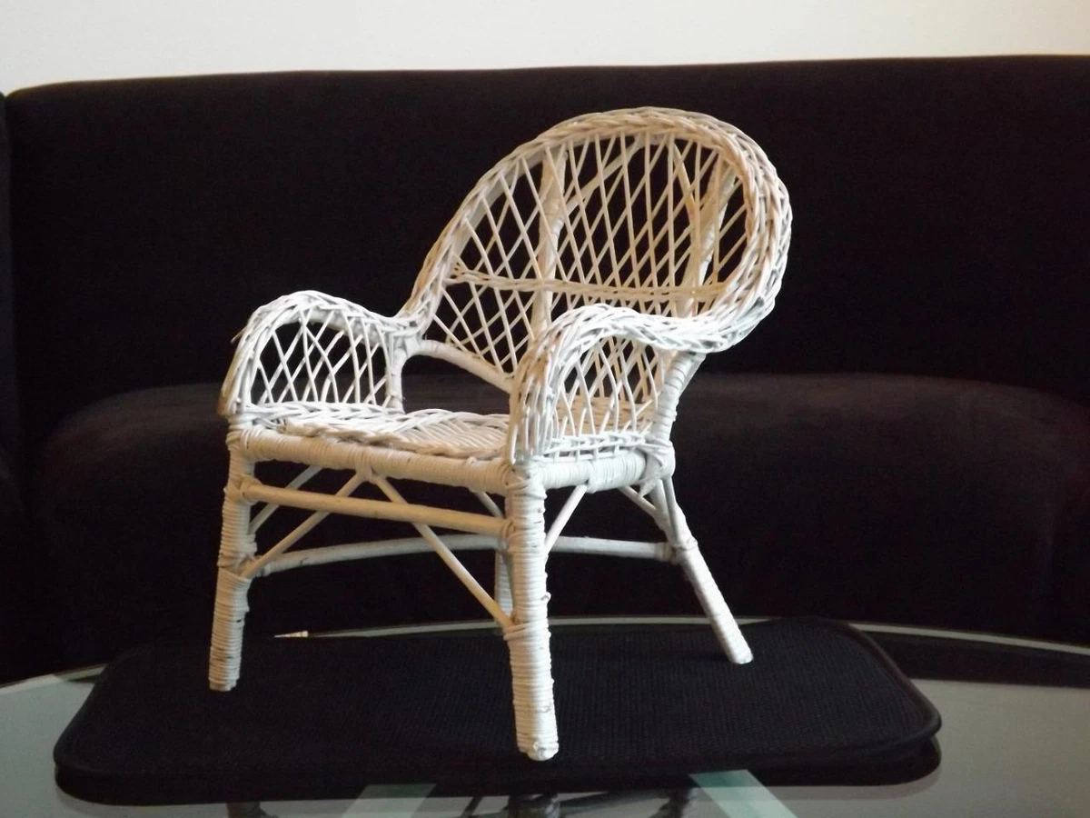 White Wicker Chair American Girl Doll Furniture 10