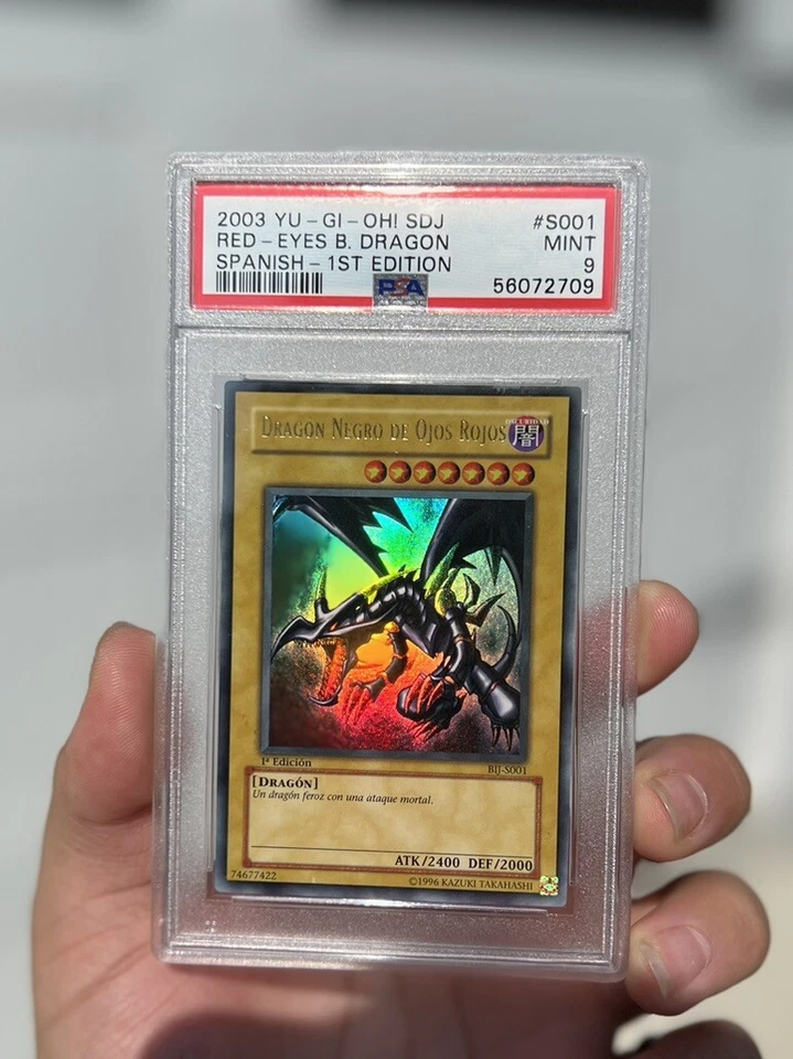 Red-Eyes B. Dragon 1st Ed BIJ-S001 SDJ-001 Spanish Yugioh PSA 9 - MINT US SELLER - Image 2 of 3
