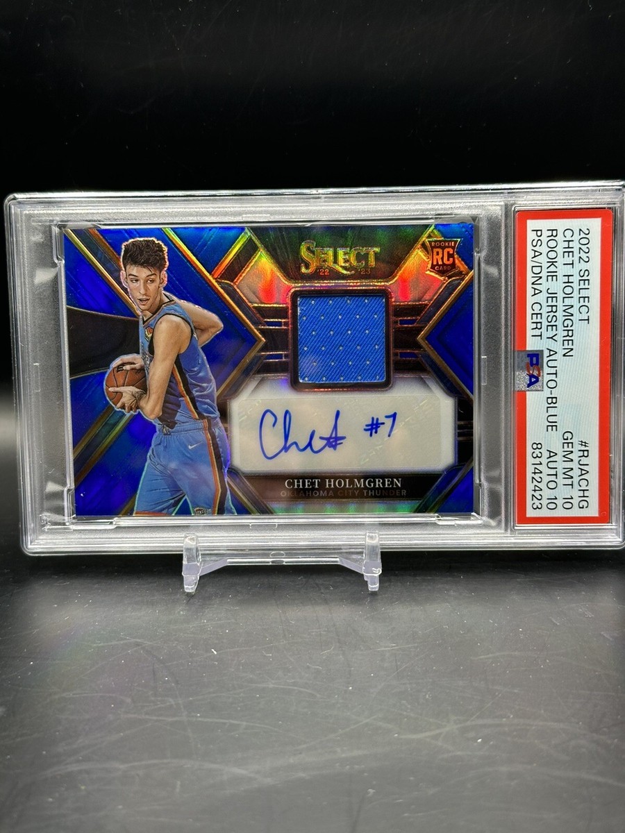 2022-23 Chet Holmgren Select Rookie Patch Auto PSA 10 Auto 10 Blue