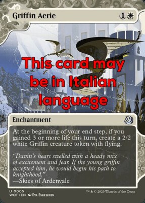 MTG GRIFFIN AERIE 5 FOIL EXC - GREIFNEST - WOT IT - MAGIC