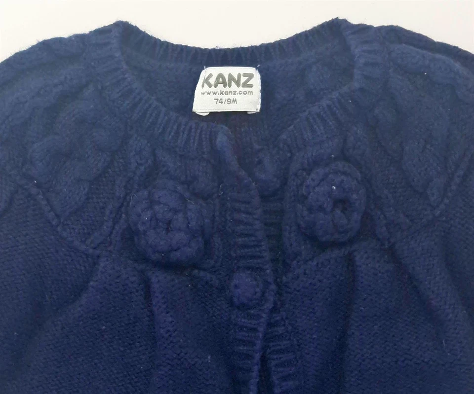 Original Baby Strick Jacke von Kanz Größe 9M 74 Blau - Bild 2 von 2