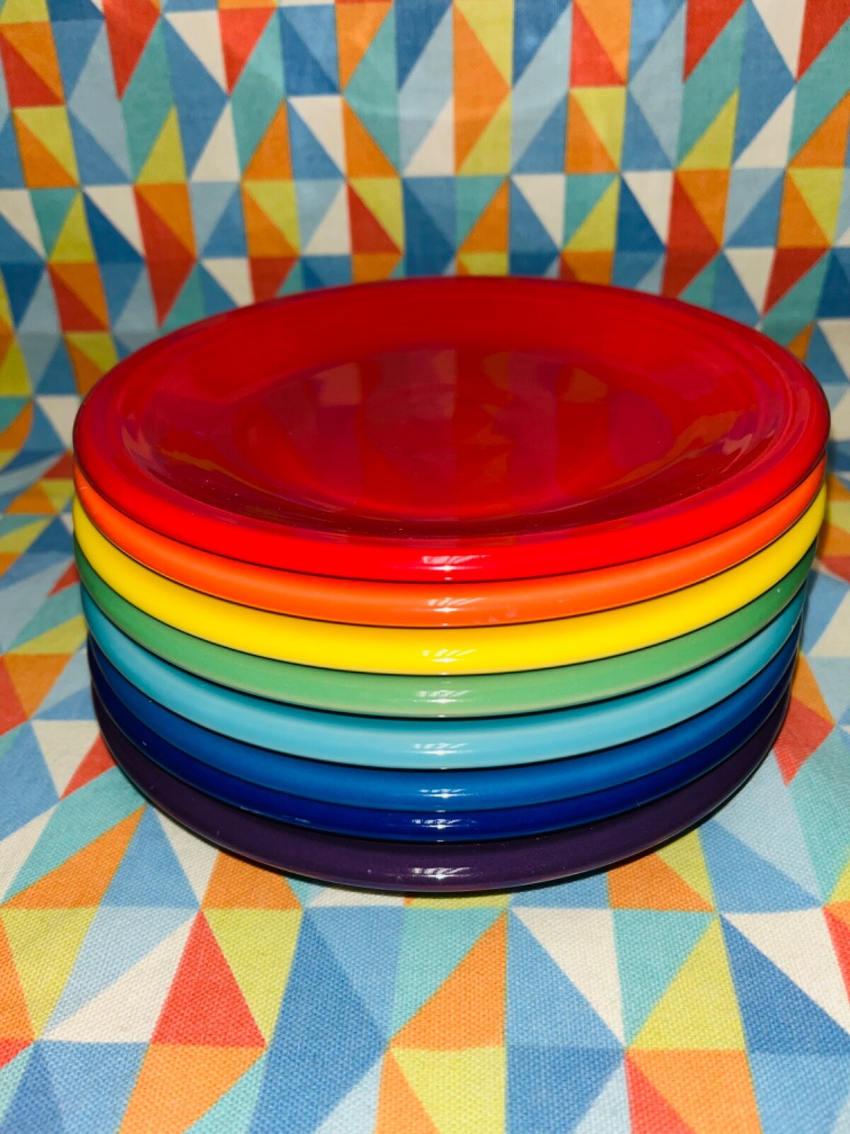 NEW FIESTA set 8 SALAD APPETIZER PLATES RAINBOW MIX 7.25" FIESTAWARE