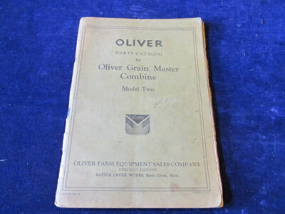 Vintage Oliver Parts Catalog Grain Master Combine Model Two Farm Equipment  Q653