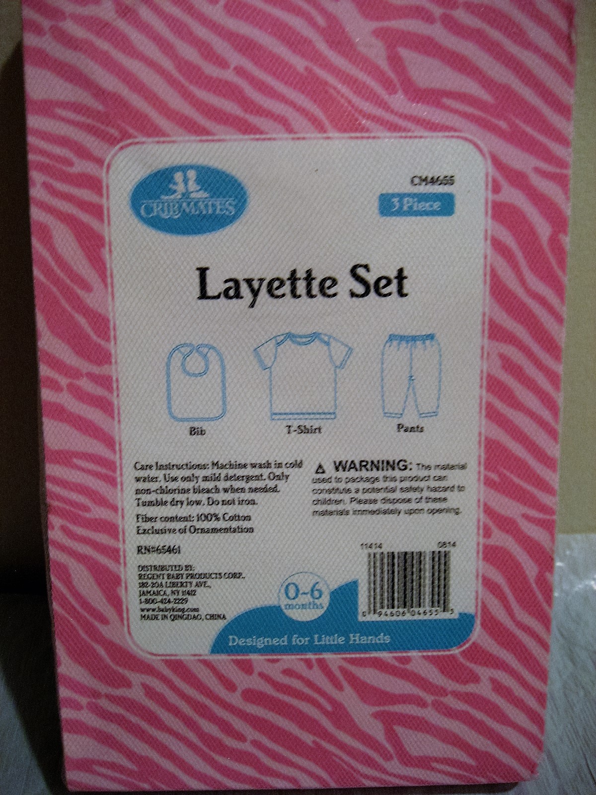 3 piece layette set by cribmates 0-6 months new