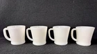 Vintage Fire King Ovenware White Coffee Cup D-Handle Mug USA Lot of 4