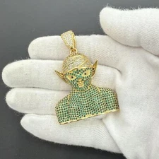 Dragon Ball Piccolo Pendant Gold Plated 925 Sterling Silver Mens CZ Charm