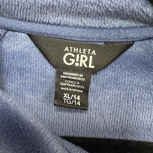 Athleta Girl Crazy Cozy Wrap Sweatshirt XL 14 Blue Long Sleeve - Picture 12 of 14