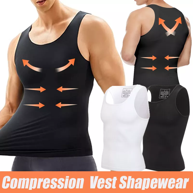 Mens Compression Shirt Tank Top Gynecomastia Vest Body Shaper