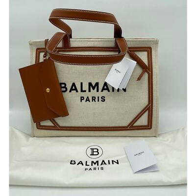 トートバッグ Balmain B-Army Shopper Bag - Leather - Neutral Balmain B-Army Medium Canvas Shopper Tote Bag | Saks Fifth